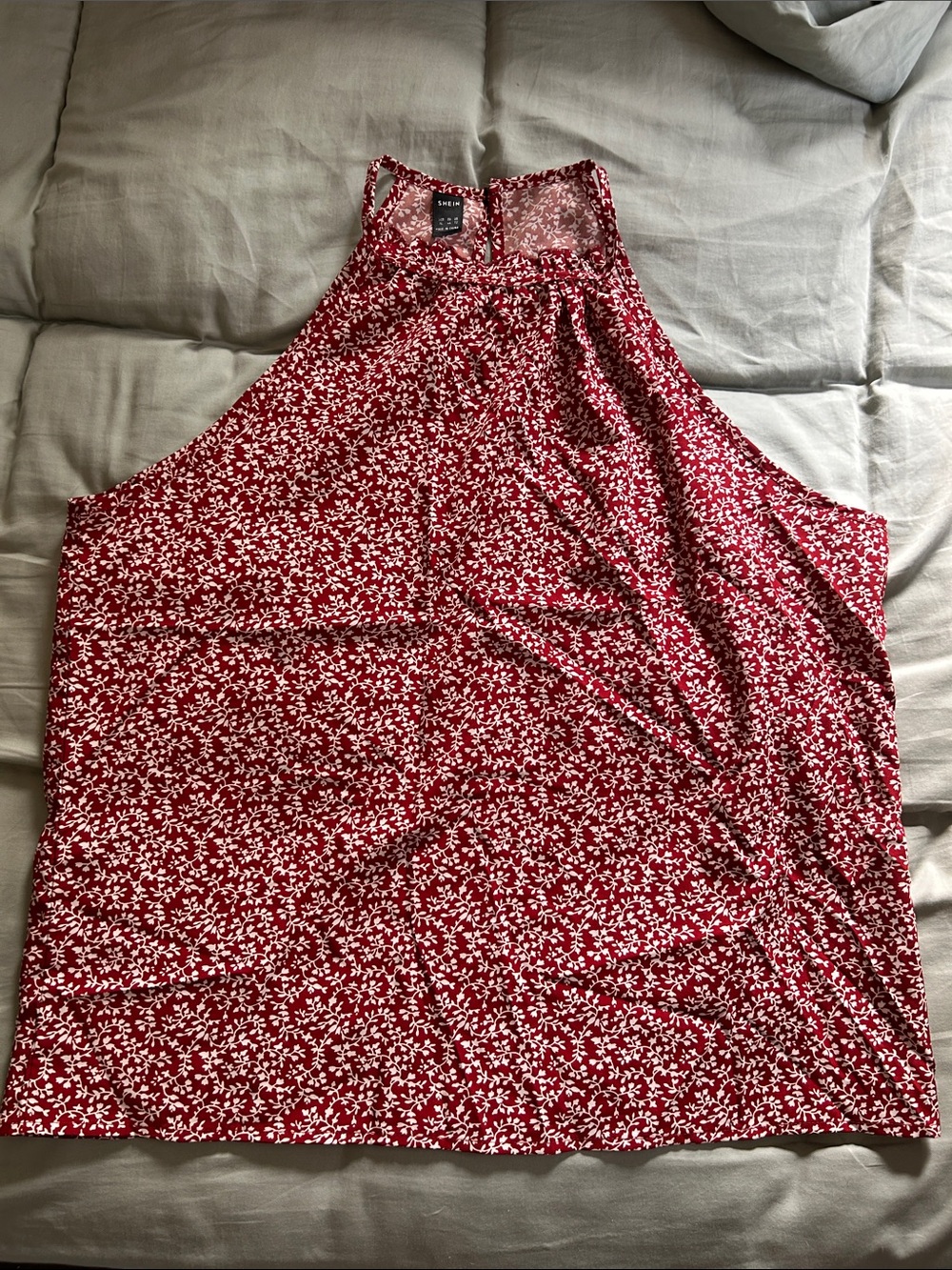 SHEIN Red Mini Floral Halter Cami